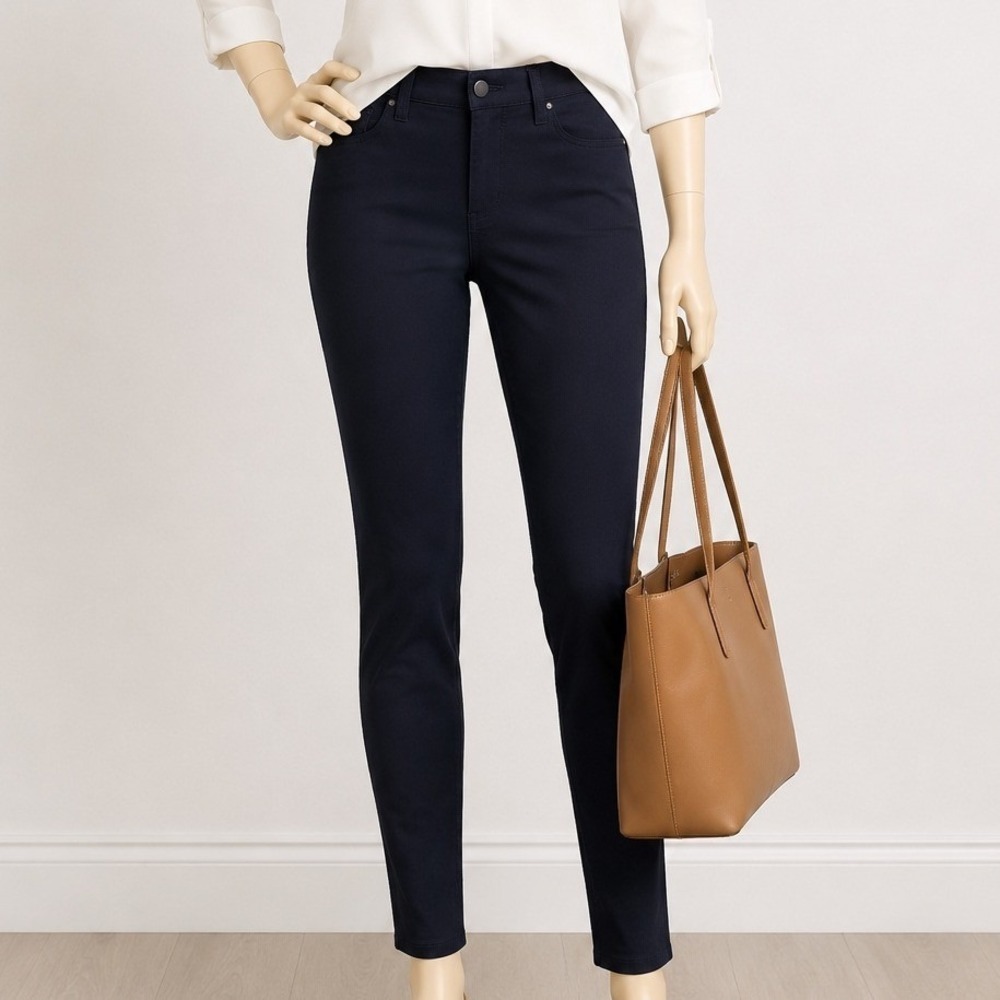 Ann Taylor Womens Skinny Jeans Black Coated Modern Fit Petite 00P